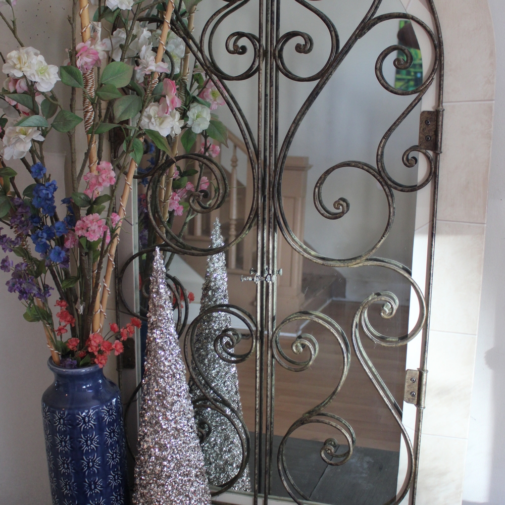 Elegant Black Metal Wall Mirror